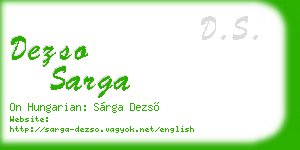 dezso sarga business card