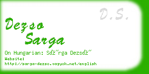 dezso sarga business card